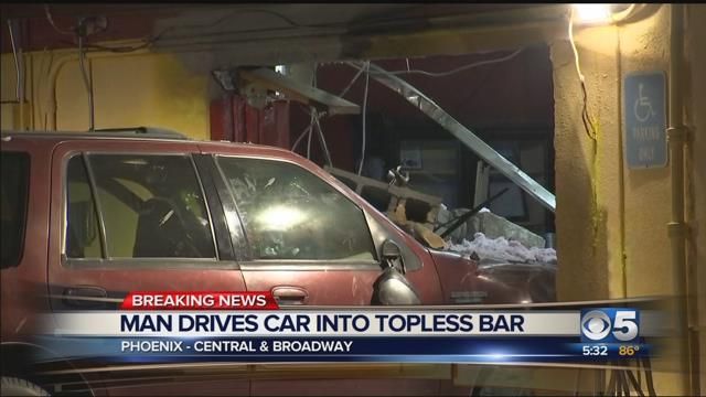 Vehicle slams into gentleman's club in S. Phoenix