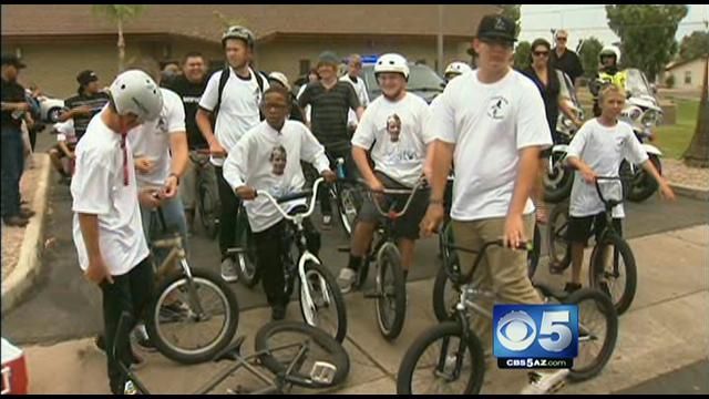 ... and rode about 1 1/2 miles, parade style, to the Chandler Bike Park
